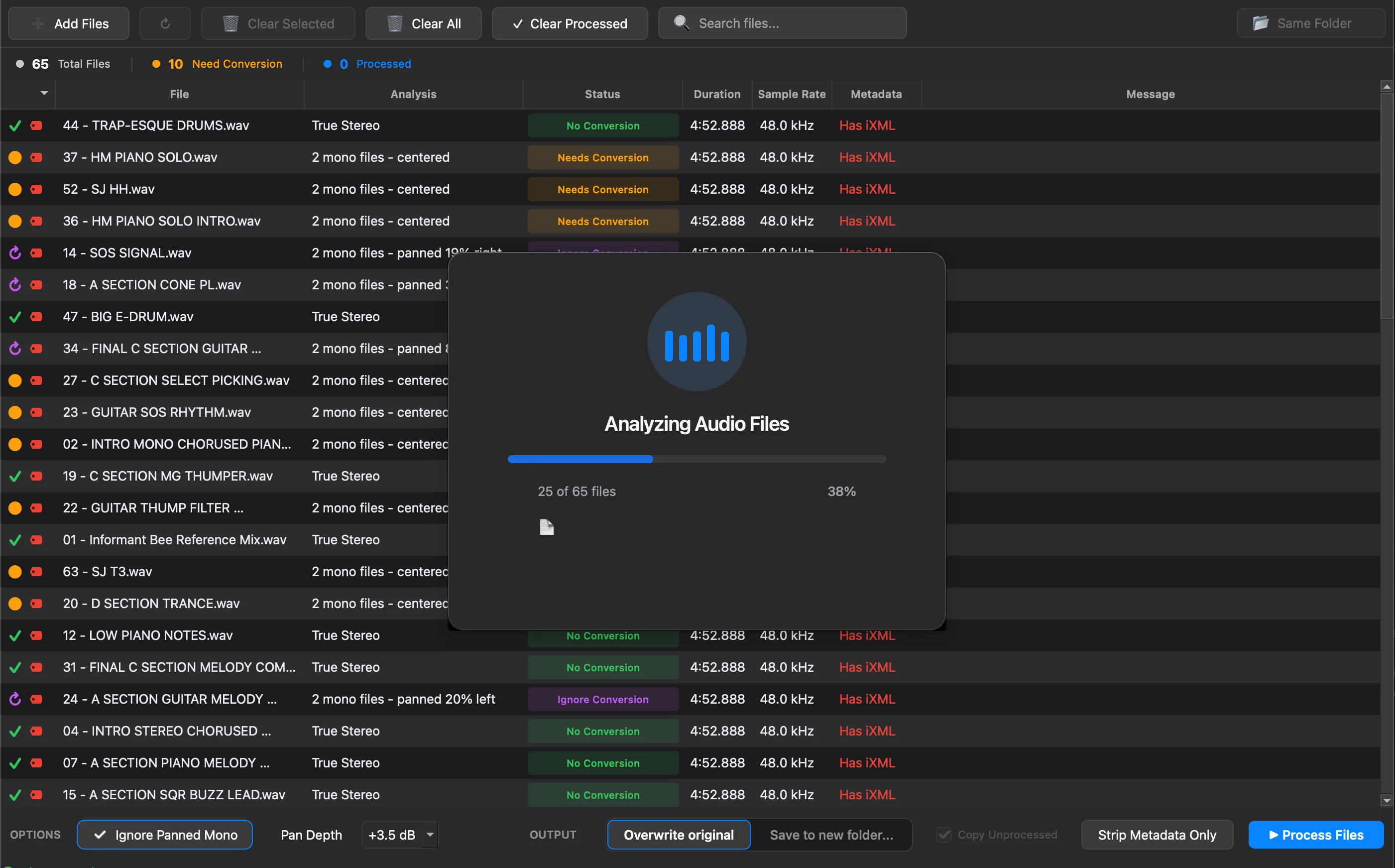 AudioPrpr application interface