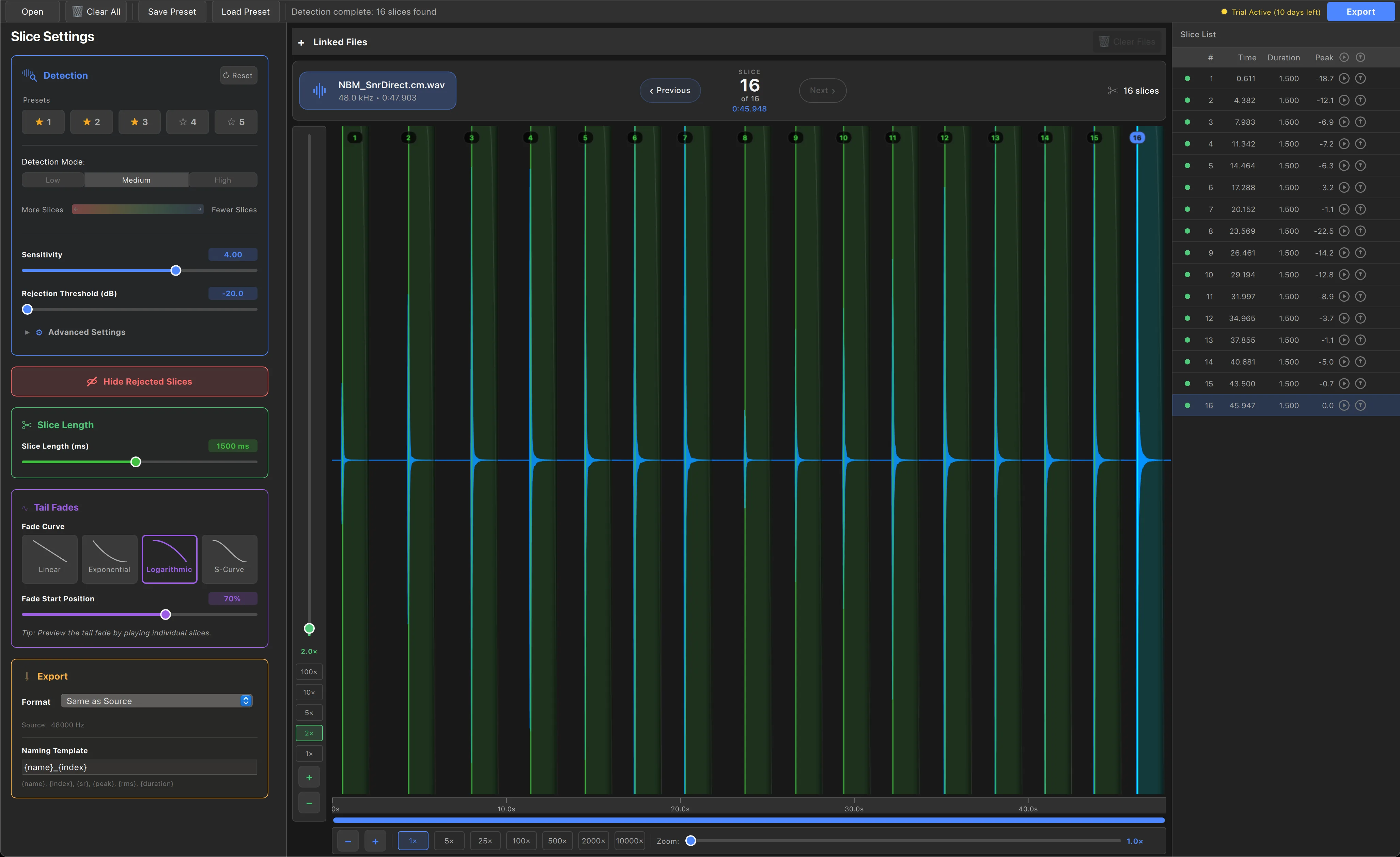 DrumSlicer application interface
